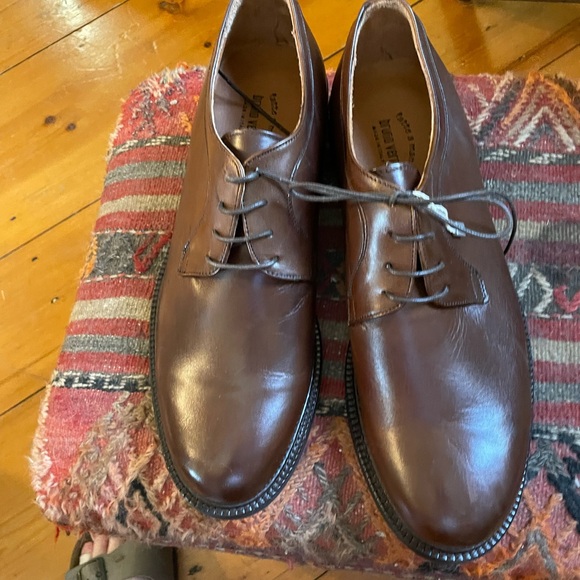 NIB $375 Bruno Verri All leather Hand Crafted brown derby Italy big Sale 50%more - Picture 10 of 13